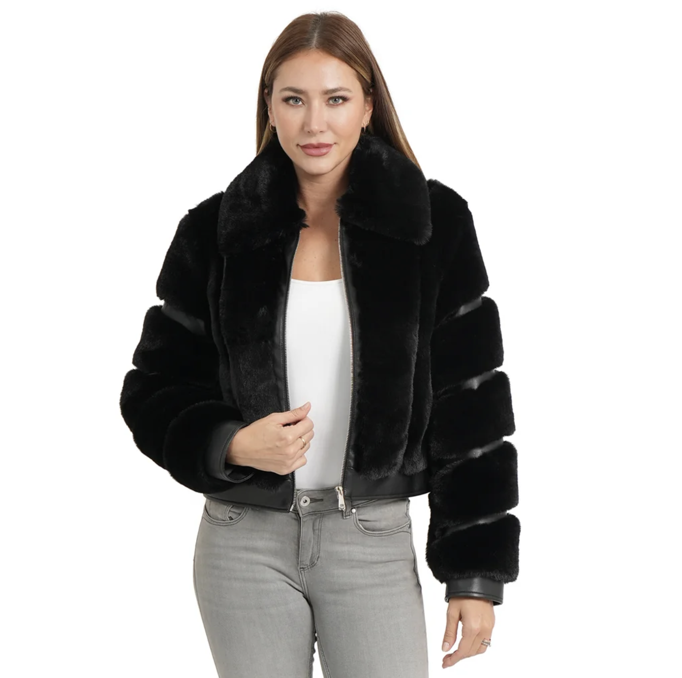 MARC&LONA ファージャケット Central Park West Flora Faux Leather Jacket — rowen